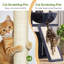 Arbre à chat 64 po pour grands chats, tour à chat multi-niveaux pour 3 + 3 chats avec 2 condos et hamacs, aire de jeu en velours doux, arbre à chat d'angle peu encombrant, facile à assembler-1132891654