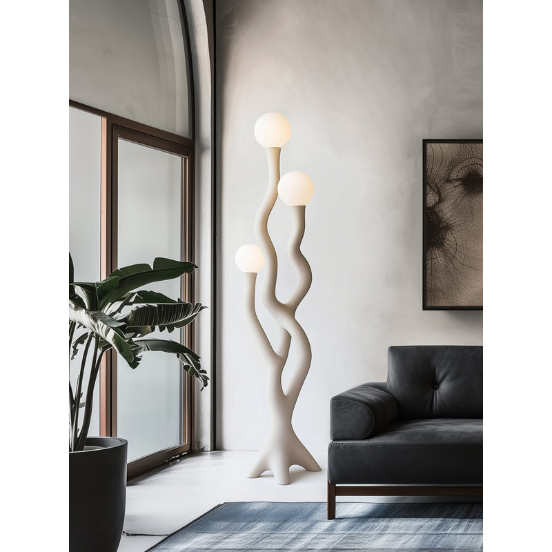 Lampe sur pied moderne et minimaliste en bois de paulownia