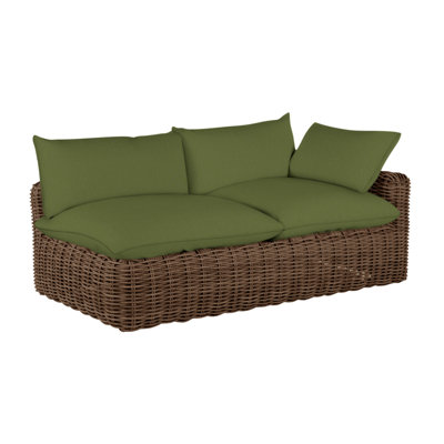 Montecito 75.25" Wide Outdoor Wicker Left Hand Facing Loveseat with Cushions