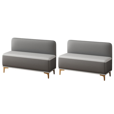 Simple And Comfortable Commercial Bench. Faux Leather Upholstered Bench