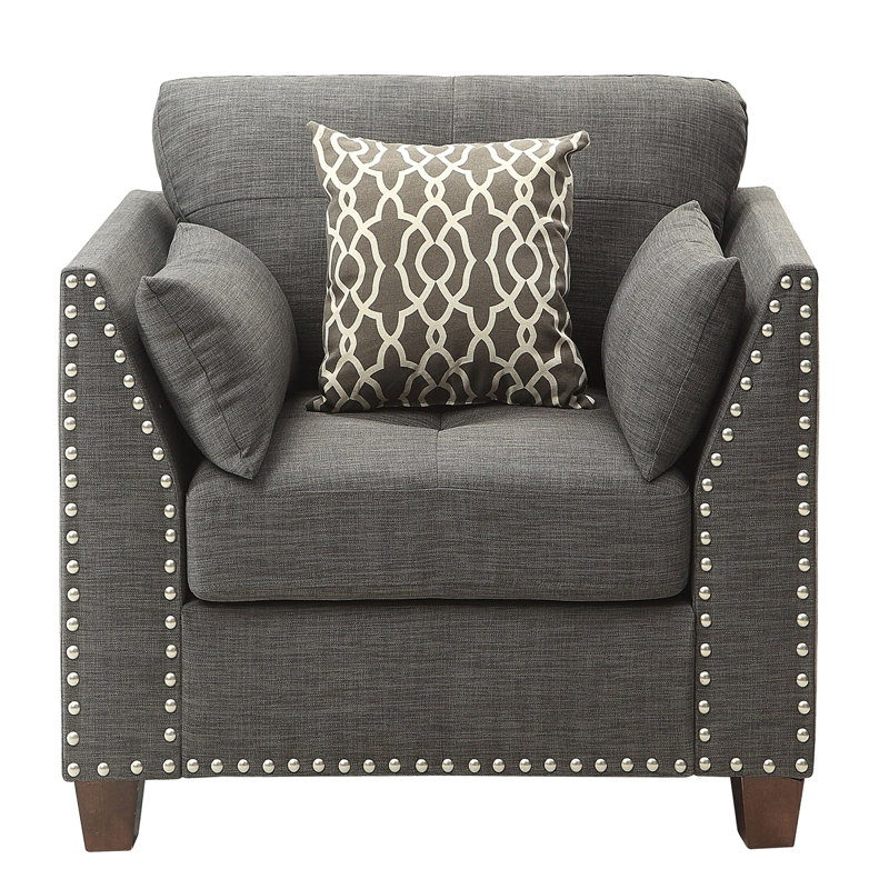 Fauteuil d'appoint en lin clair de 38,59 po Waylyn, fauteuil d'appoint très confortable Waylyn