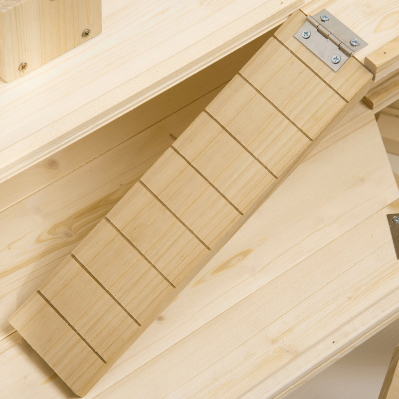 Cage en bois pour hamster - 3 niveaux avec balançoires à bascule, bouteille d'eau et espace d'activité dynamique