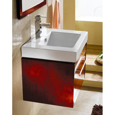 Lavabo de salle de bain mural 24 po en céramique avec trop-plein Mission