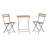 Tomiye Folding Patio Bistro Set – 3-Piece Acacia Wood and Steel Café Table and Chairs for Porch, Deck, Garden, or Balcony Furniture by Lavish Home
