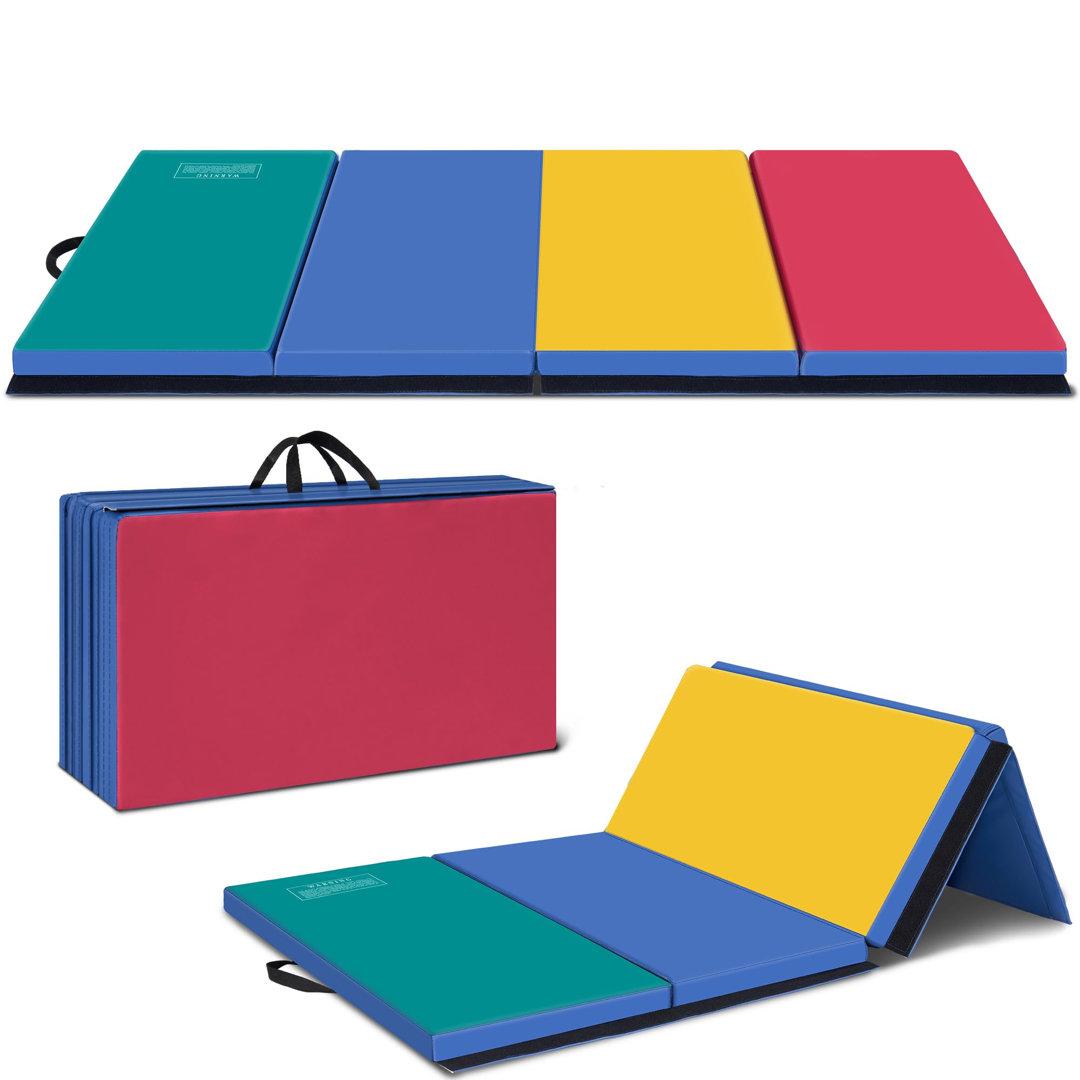 3'x6'x2 Thick Folding Gymnastics Exercise Mat Aerobics Stretching Yoga Mats Polar Aurora