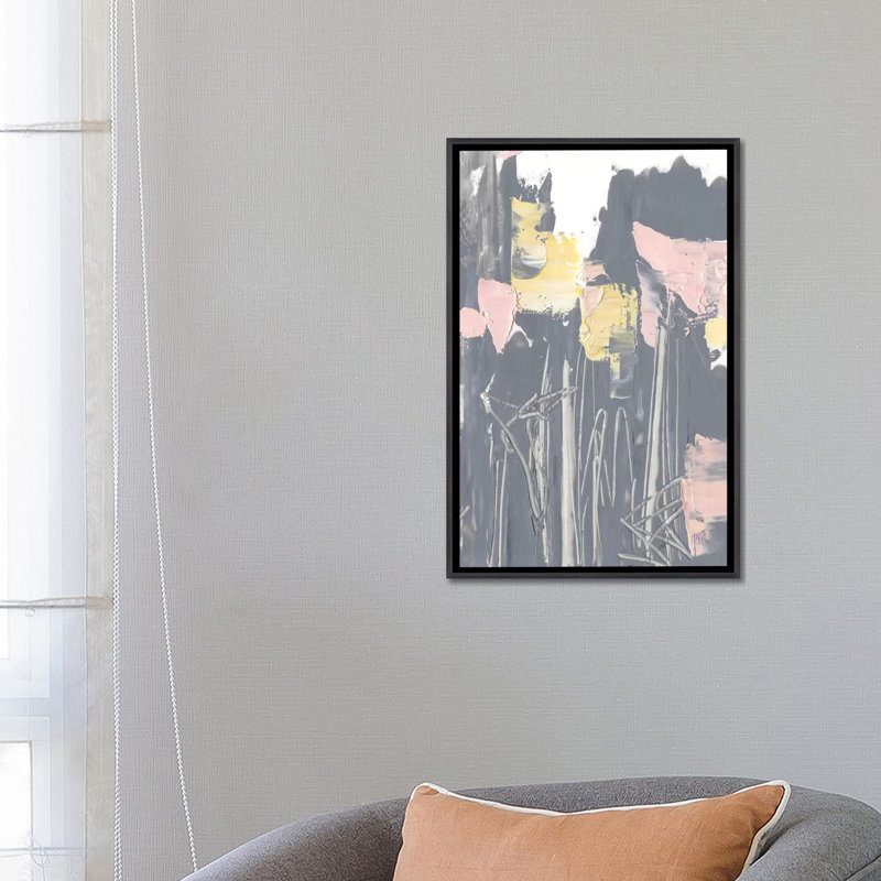 Rose et jaune fleurs I par Ethan Harper, reproduction d’art, H 26 po x l 18 po x 1,5 po, Encadrement noir décoloré