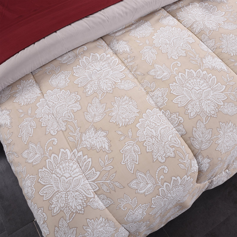  Printed Reversible Comforter Set, Twin Comforter