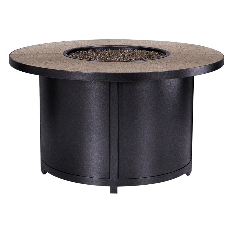 Capri Iron Outdoor Fire Pit Table, 24" H x 42" W x 42" D, Canyon Taupe, Graphite