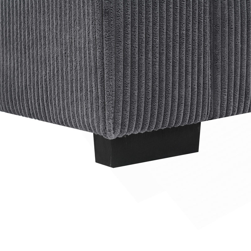 Coastal Haven Corduroy Sofa, Dark Gray