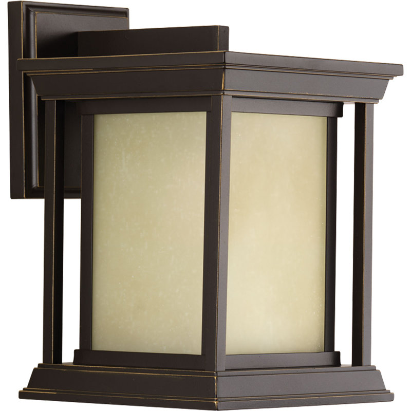 Lanterne murale d'extérieur en verre givré Samanda, H 10,5 po x l 7,25 po x P 9,5 po