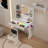 Vanity Desk With LED Lights Mirror & Power Outlet,Vanity Table Set With Storage Drawers & Chair, 3 Lighting Modes & Led RGB Adjustable Brightness, Dressing Table For Women Girls Bedroom, White