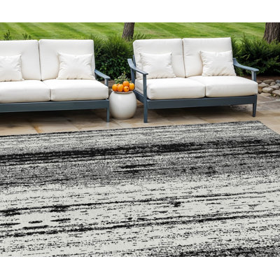 Tapis intérieur lavable rayé ivoire 8 pi x 10 pi