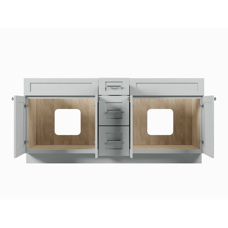 Base de meuble-lavabo double 72 po Disar, Gris