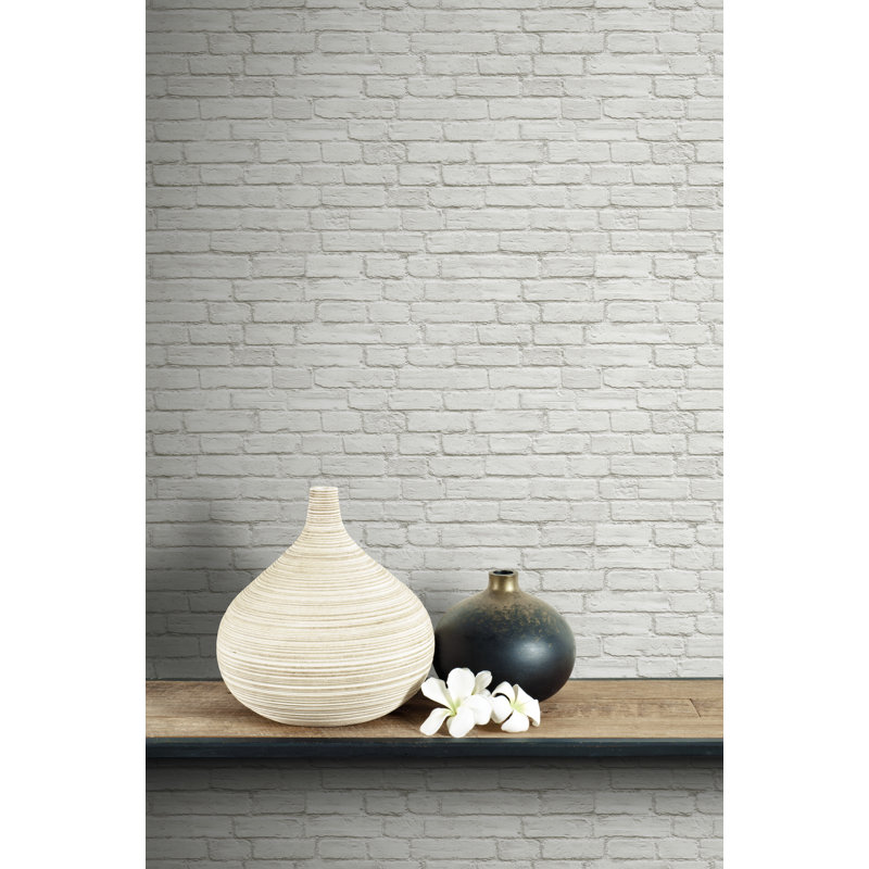 Bryanna Peel & Stick Brick Roll, Off white