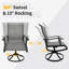 Ensemble de chaises berçantes pivotantes de luxe, fauteuil de patio avec dossier haut ergonomique et matériaux recyclables toutes saisons