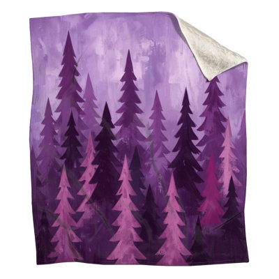 Gray Pine Tree Forest Blankets
