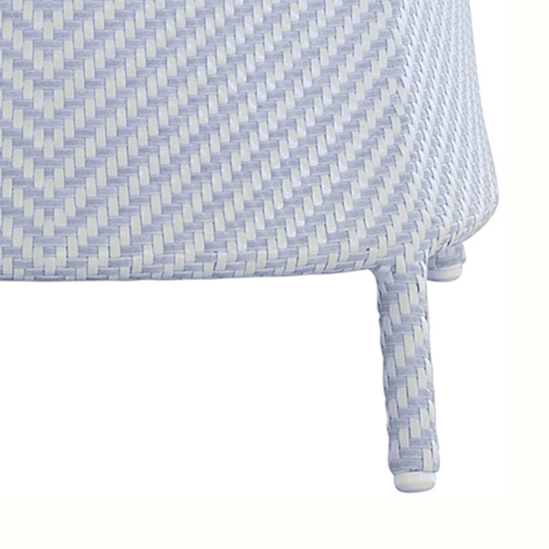 Bari Outdoor Dining Armchair, White/Chambray