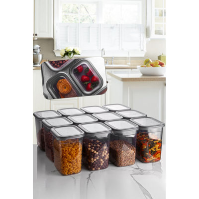 Ensemble de boîtes de rangement polyvalentes, couleur anthracite, 4,7 po x 6,5 po x 6,5 po | 100% plastique sans BPA, capacité de 67,6 oz liq. Va au lave-vaisselle, idéal pour organiser les espaces de la maison et du bureau, conception durable et élégante
