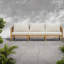 Ensemble de canapés de patio modulaires 5 pièces, bois d'acacia et rotin PE, ensemble de patio moderne