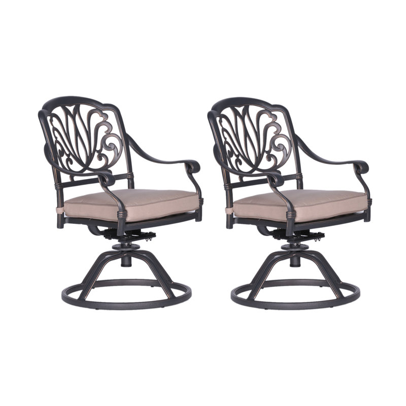 Chaise longue pivotante en aluminium avec coussins Annecorinne, Nuit désertique, Ardoise Cast