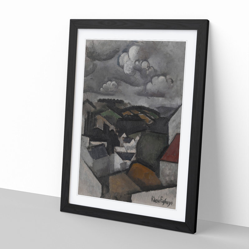 Village Hills Beyond Meulan by Roger De La Fresnaye - Picture Frame Painting, 36cm H x 27cm W x 2cm D, Black