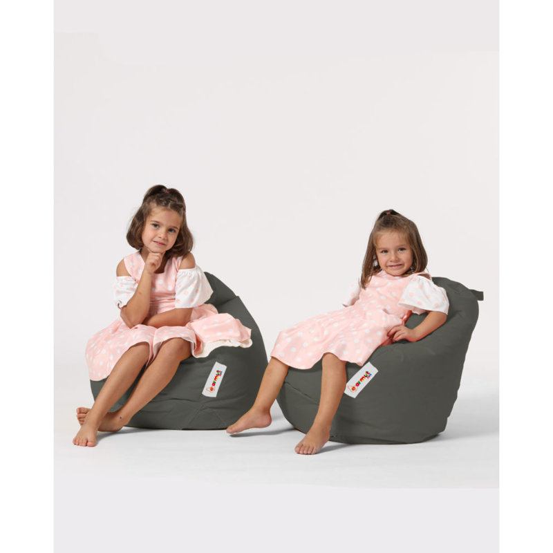 Stylish Garden Bean Bag Chair, Fume Grey, 23.6 x 23.6 x 9.8 inches | 100% Polyester, Waterproof, 100% Original Bead Styrofoam | Perfect for Modern Outdoor Entertainment & Relaxation, Hidden Zipper System