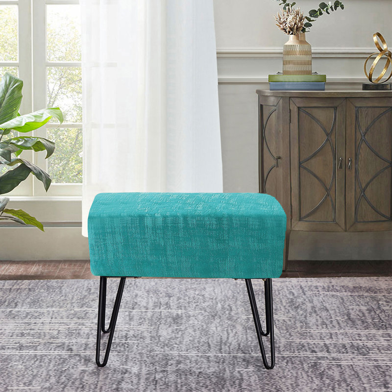 Alegre Velvet Ottoman, North Sea Velvet