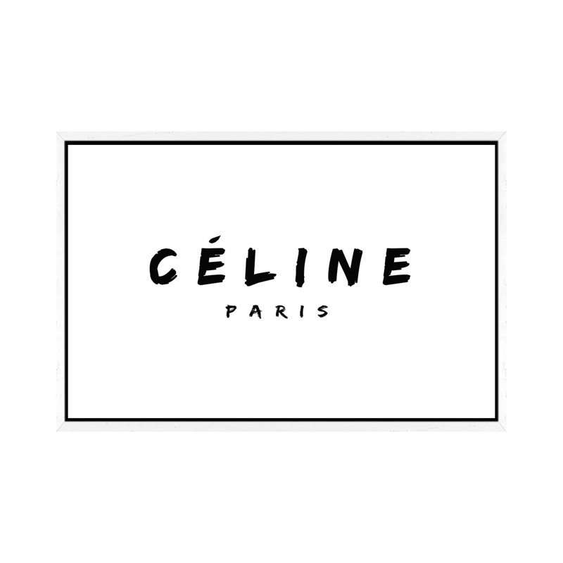 Celine Paris by Mirano - Print on Canvas, White Framed, 45.72cm H x 66.04cm W x 3.81cm D