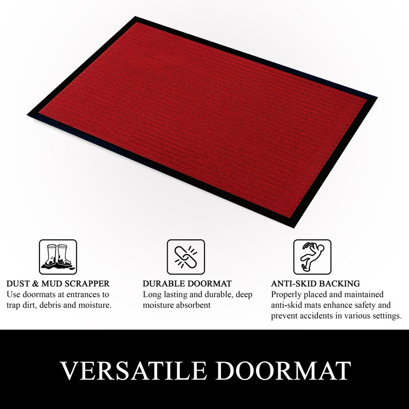 Odarius Indoor/Outdoor Non-Slip Polypropylene Doormat with Rubber Backing – Washable Welcome Mat for Entryway, Patio, Garage & Office