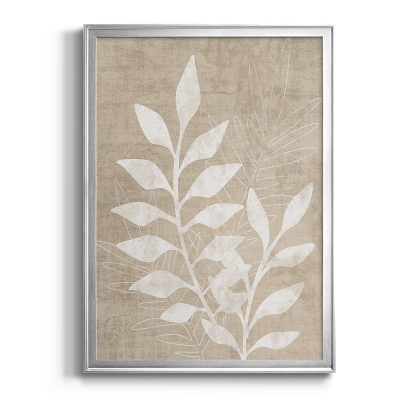 «Foliage Retreat I», toile encadrée de qualité supérieure - prête à être accrochée, Argent, H 24,5 po x l 18,5 po x P 1 po