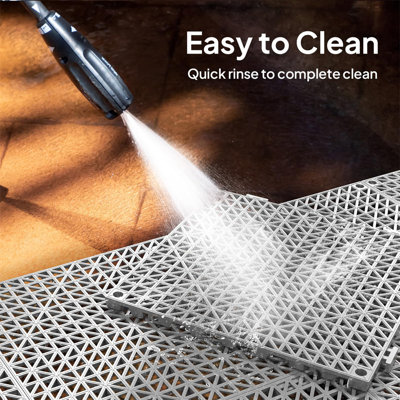 12" X 12" Interlocking Drainage Mat Drainage Tiles Non-Slip With Holes