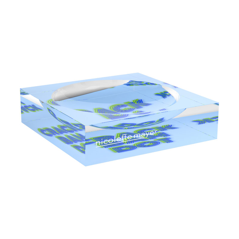 Crack Bam Dot Blues Celery Acrylic Candy Catchall Dish, 8"W x 8"D x 2"H