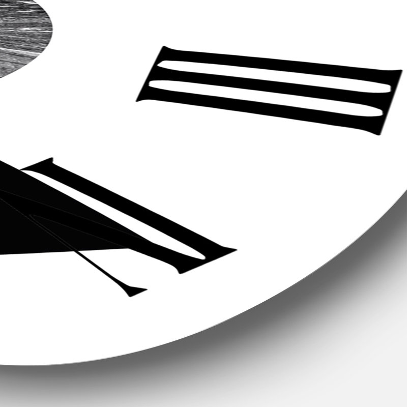 Feuille de palmier tropical avec formes géométriques abstraites I - horloge murale moderne, Grand