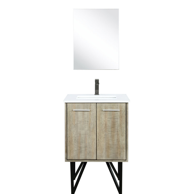 20 po D, meuble-lavabo de salle de bain rustique, comptoir en marbre, robinet en métal de 18 po et fonctionnalité, surface de qualité 24 W, résistance aux égratignures
