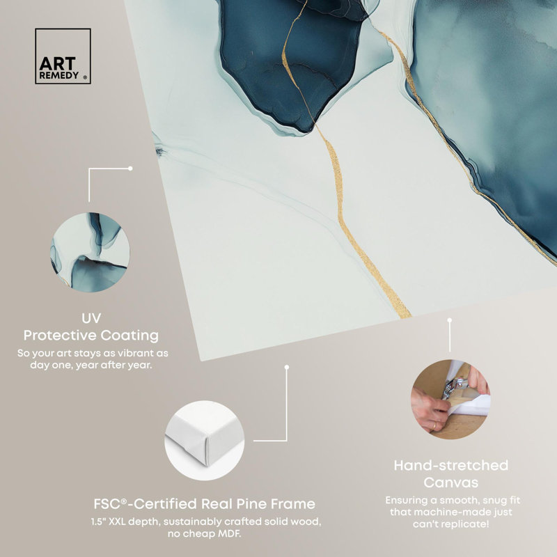 «Cerulean Flow II», art numérique sur toile par , Toile tendue, H 12 po x l 12 po
