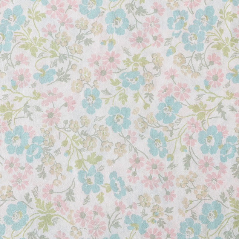 Jaynie Pink and Blue Floral Cotton King Sheet Set