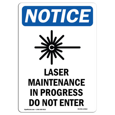 Laser Maintenance in Sign with Symbol