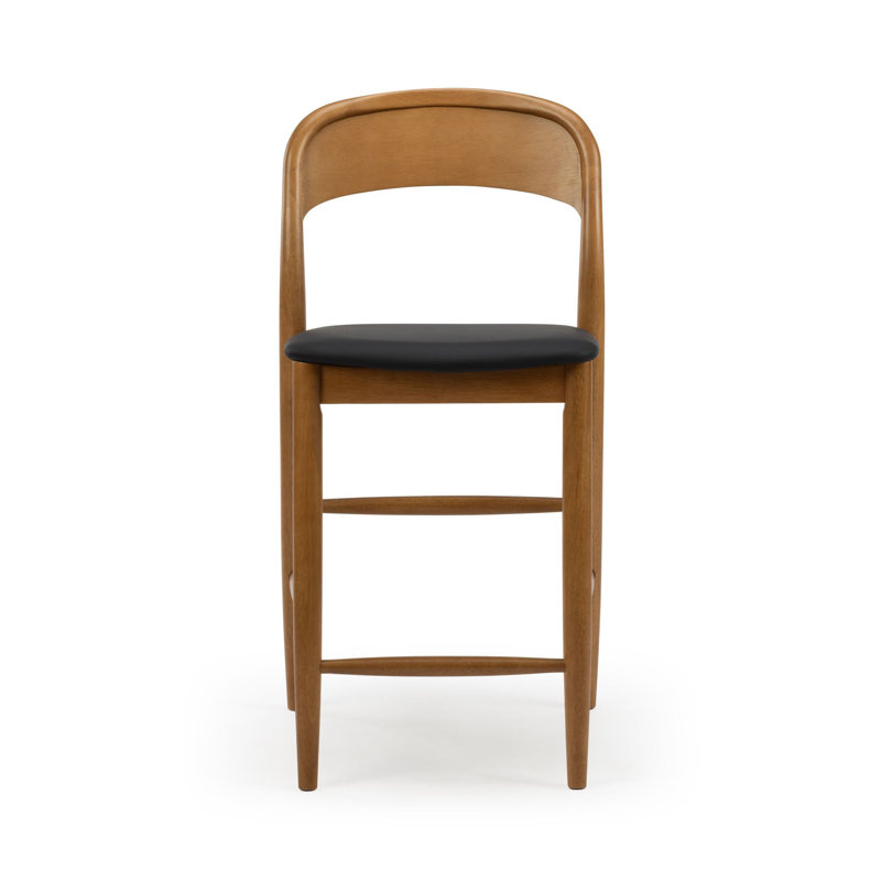 Loar Upholstered Counter Stool, Pecan/Black, 2