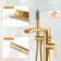 Single-Handle Floor-Mounted Tub Filler With Waterfall Spout And Hand Shower
