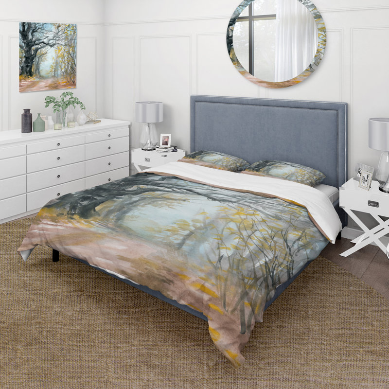 Autumn Misty Forest - Ensemble de housse de couette Lake House - Microfibre de polyester