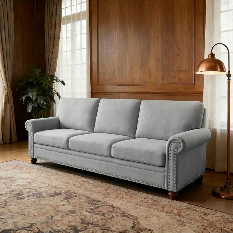 Annwyl 82.69'' Upholstered Sofa,  Gray 100% Polyester