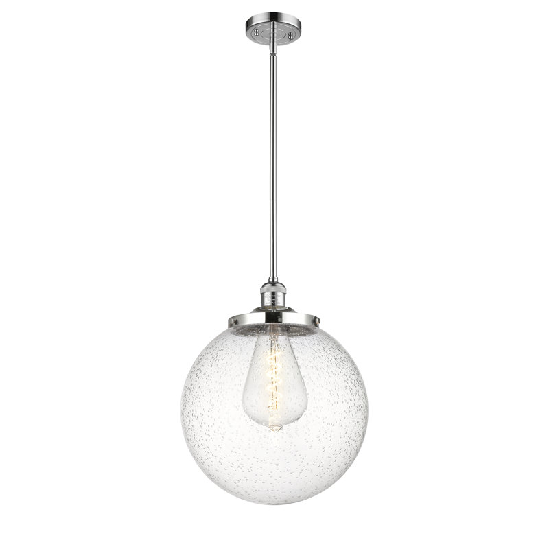 Beacon 1 - Light Single Globle Pendant, Polished Chrome, Seedy
