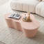 Table basse de 50 pouces en fibre de verre rose, style Mid-Century moderne, sans assemblage, durable et facile à nettoyer, esthétique de surface