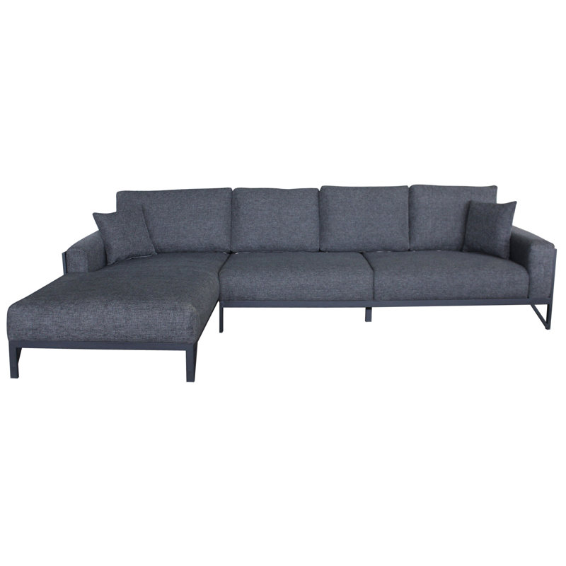 Canapé modulaire 2 pièces rembourré, Mélange de polyester gris