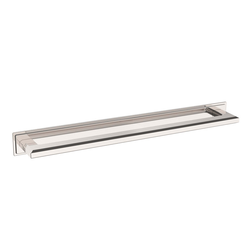 4682 Transitional 8" Backplate, in Non-lacquered Brass, 1" H x 13" W x 0.125" D, Polished Nickel