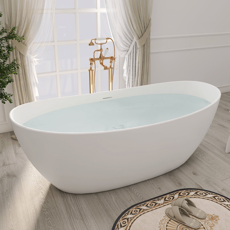 Baignoire de trempage profonde autoportante à surface solide 73 po. X 33 po.