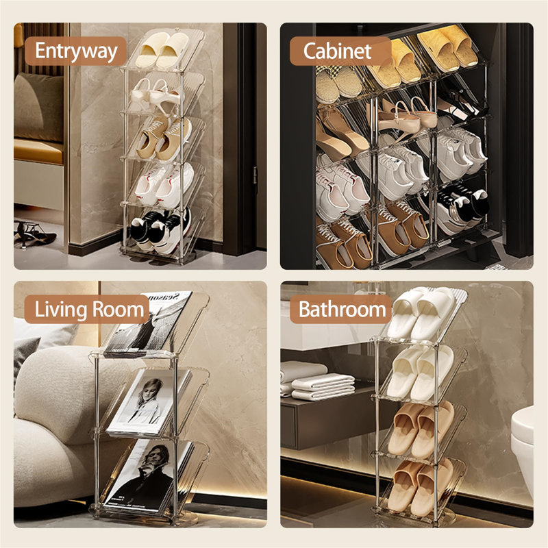 6 Pair Stackable Shoe Rack