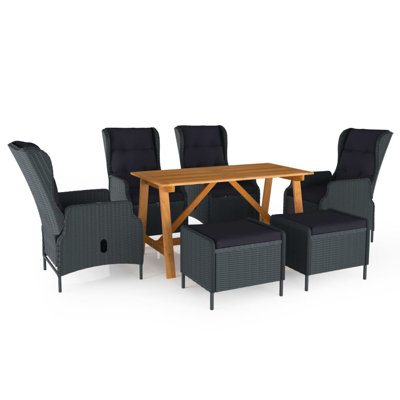 Ensemble de conversation 7 pièces pour table et chaises de patio