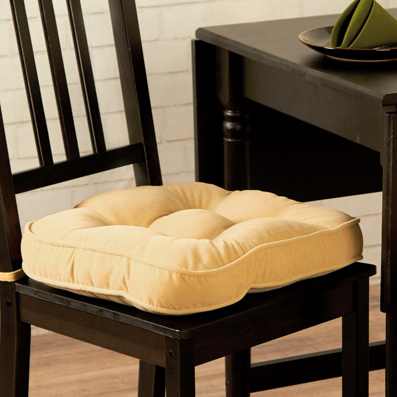 Coussin de chaise réversible en microfibre, Crème au beurre, Ensemble de 2