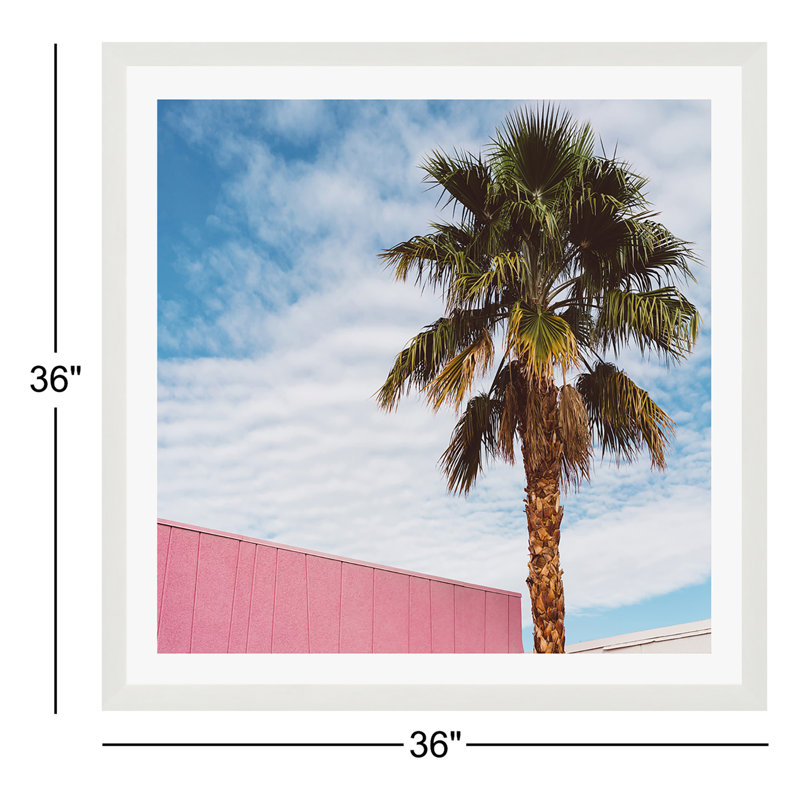 Palm Springs Vibes, Oui, Cadre simple blanc, H 36 po x l 36 po x P 2 po